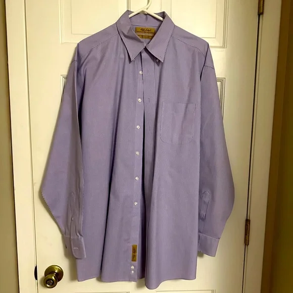 Roundtree & Yorke Shirts | Mens Roundtree & Yorke Gold Label Long Sleeve Dress Shirt | Color: Blue | Size: 16.5 | Coeone's Closet